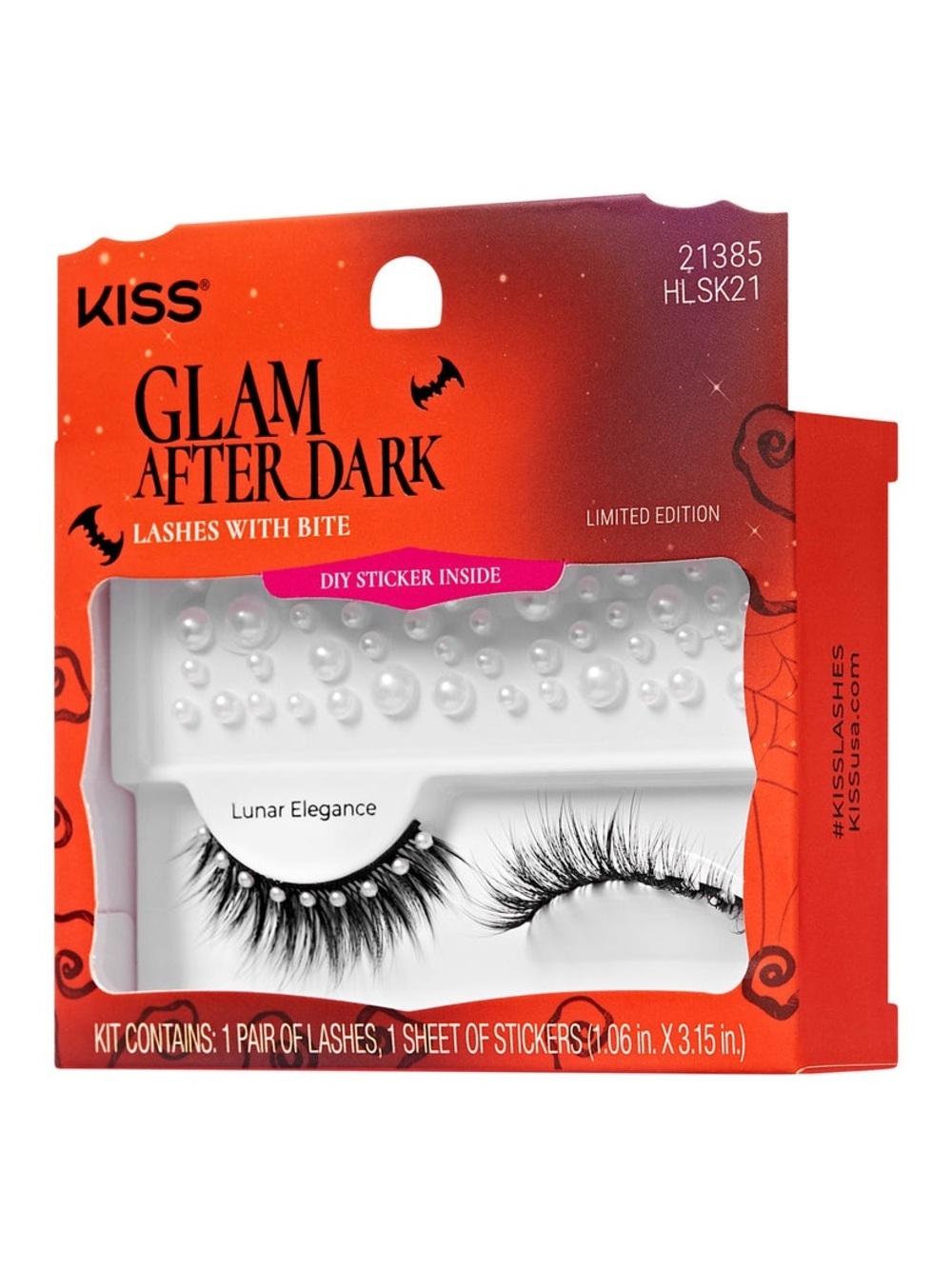 KISS Glam After Dark Lunar Elegance False Lashes - Black with Pearls